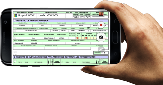 Celular con pantalla del HIS
